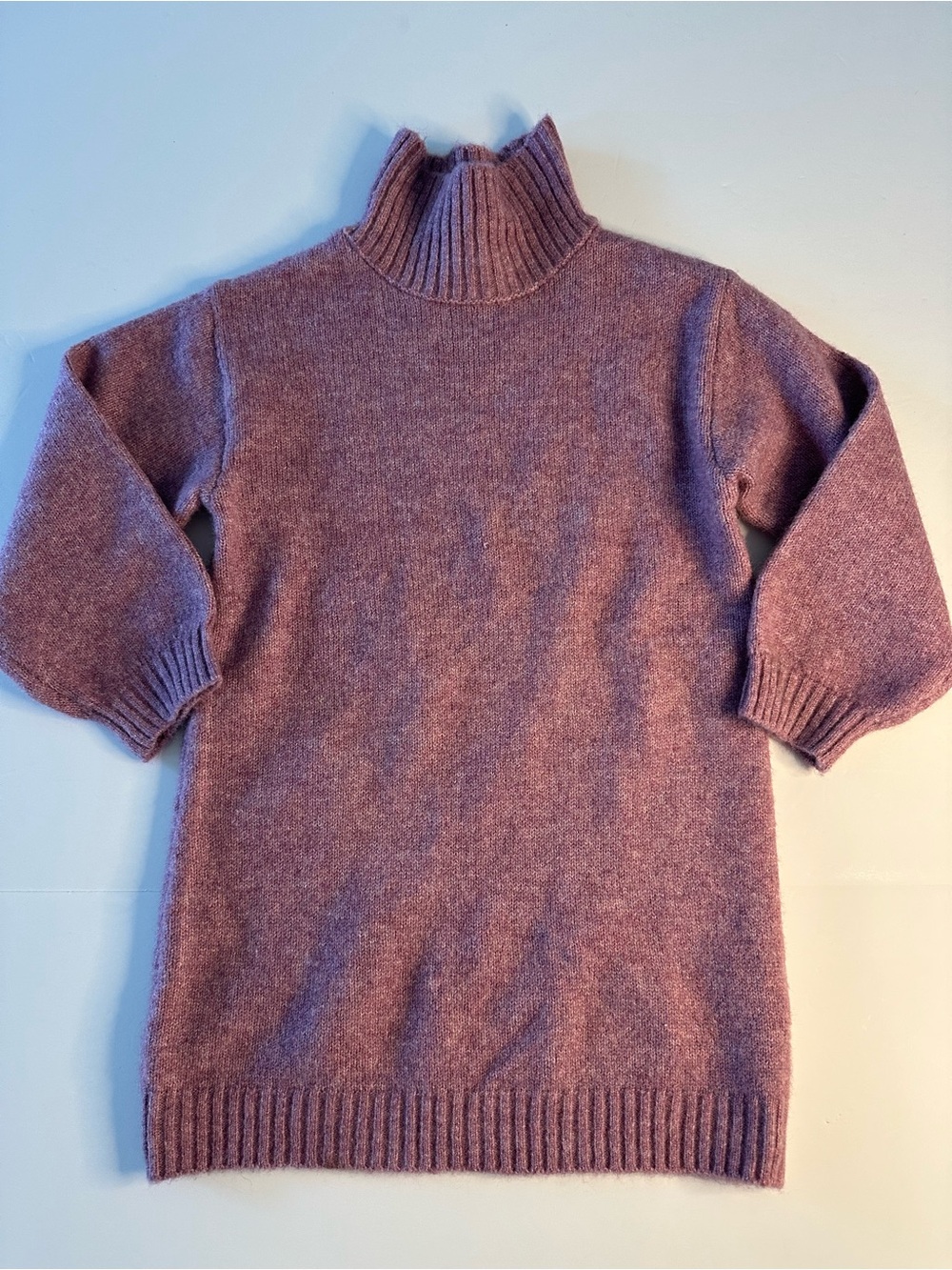 Zara Girls Dark Mauve Turtle Neck Sweater Dress Size 4-5 NWOT